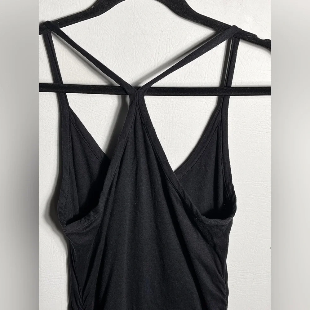 Splendid Ruched Racerback Black Tank Dress Small - Picture 5 of 10